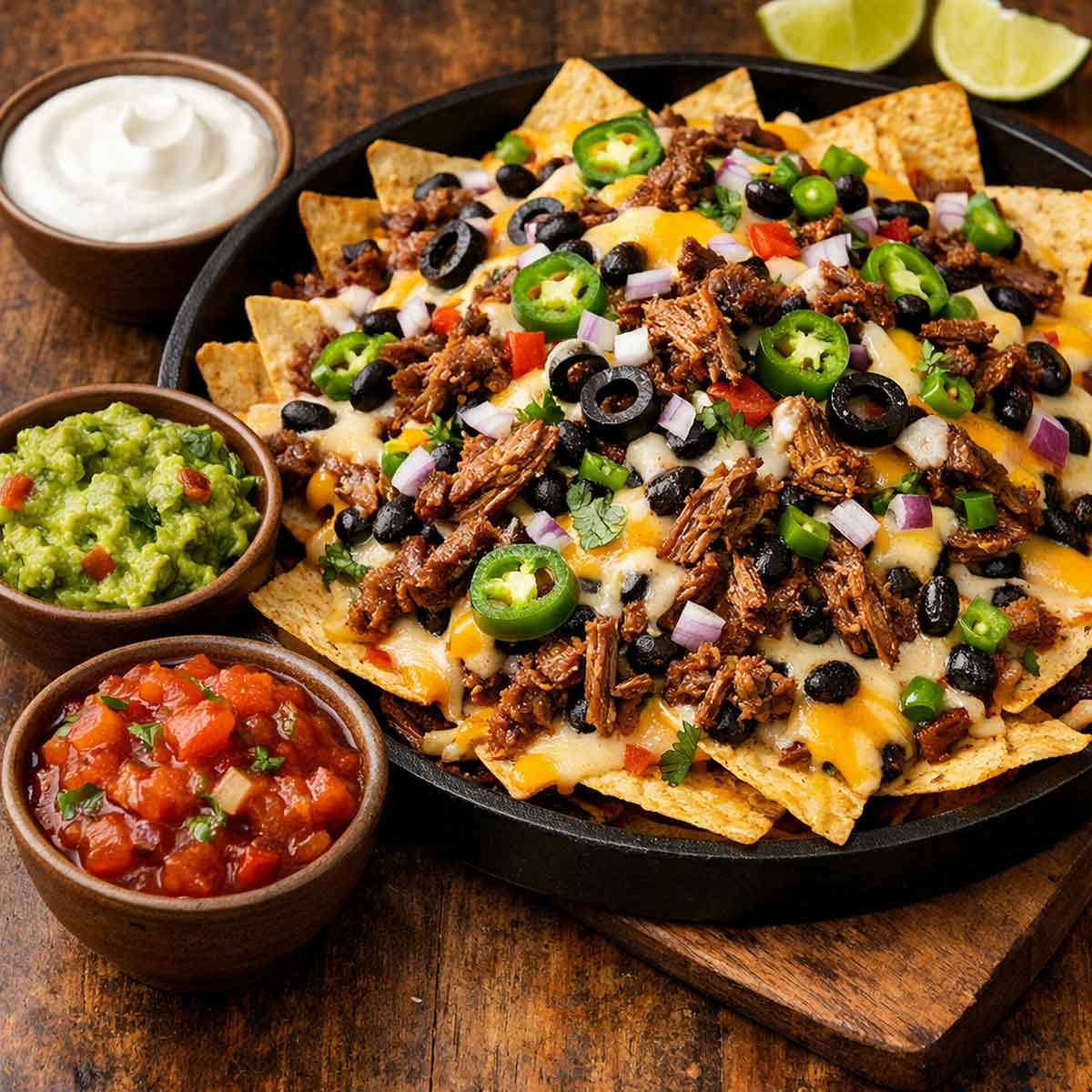 Loaded nachos and game night bites